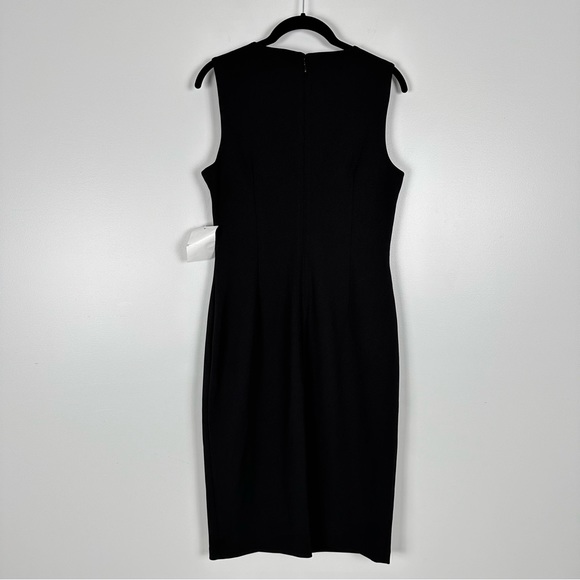 NWT Calvin Klein Ruched Sheath Dress Black Cutout Detail Size  8 - Picture 6 of 9